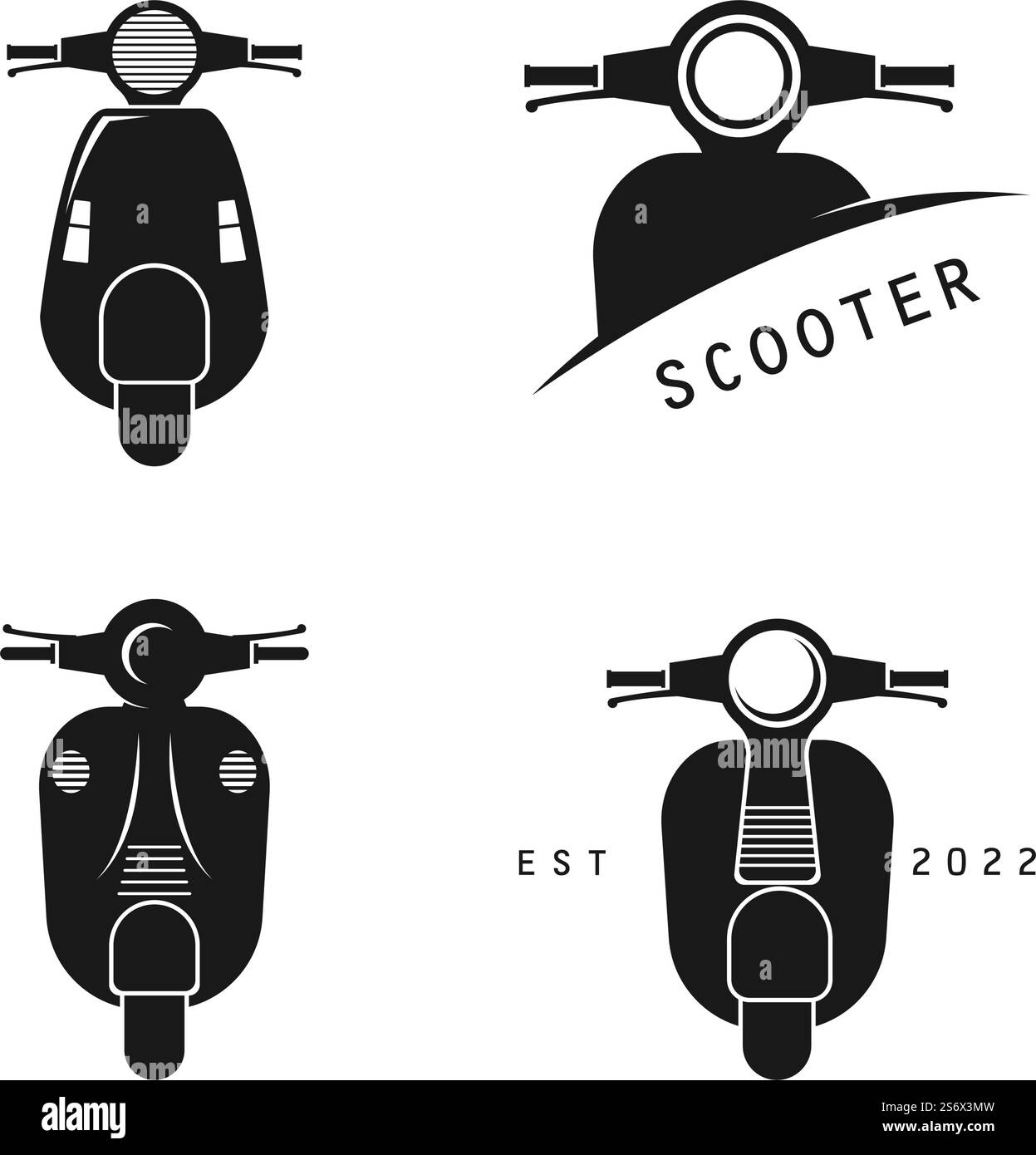 Logo scooter design piatto eps 10 Illustrazione Vettoriale