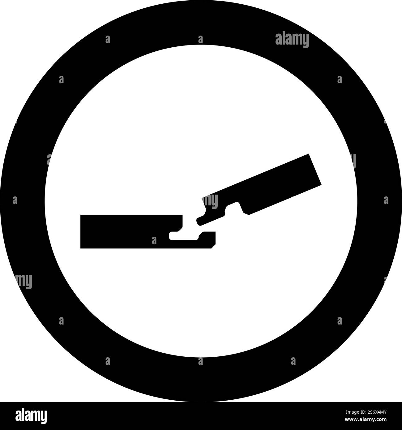 Collegamento di due schede nella scanalatura costruzione pavimento in legno giunto senza spazi icona di vista del profilo in cerchio rotondo nero immagine vettoriale stile contorno solido semplice. Collegamento di due schede nella scanalatura costruzione pavimento in legno giunto senza spazi icona di vista del profilo in cerchio rotondo nero immagine vettoriale stile contorno solido Illustrazione Vettoriale