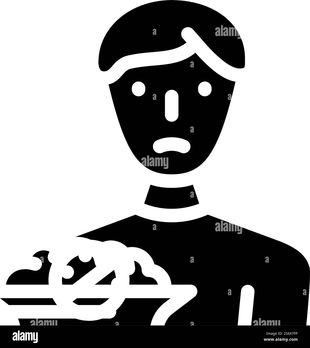 rifiuto di mangiare il vettore icona glifo. segno rifiuto di mangiare. illustrazione nera del simbolo del contorno isolato. illustrazione del vettore dell'icona del glifo rifiutata Illustrazione Vettoriale