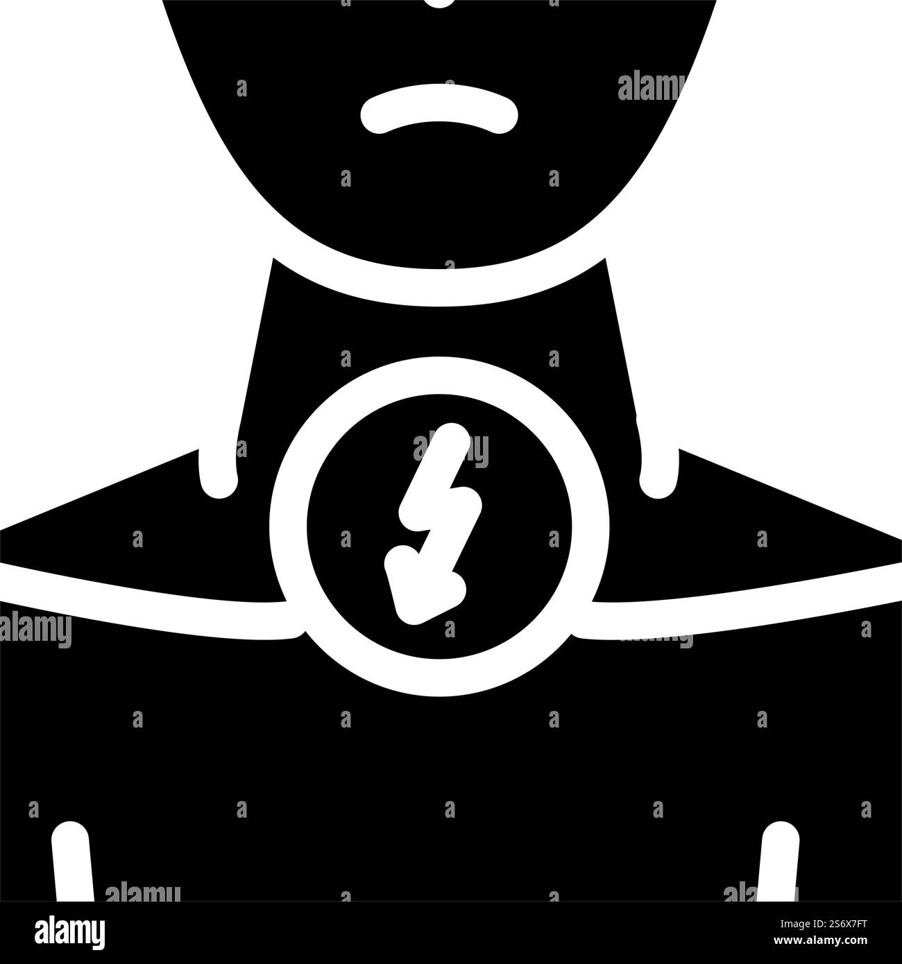 vettore icona glifo mal di gola. segno di mal di gola. illustrazione nera del simbolo del contorno isolato. illustrazione vettoriale dell'icona glifo torbido Illustrazione Vettoriale