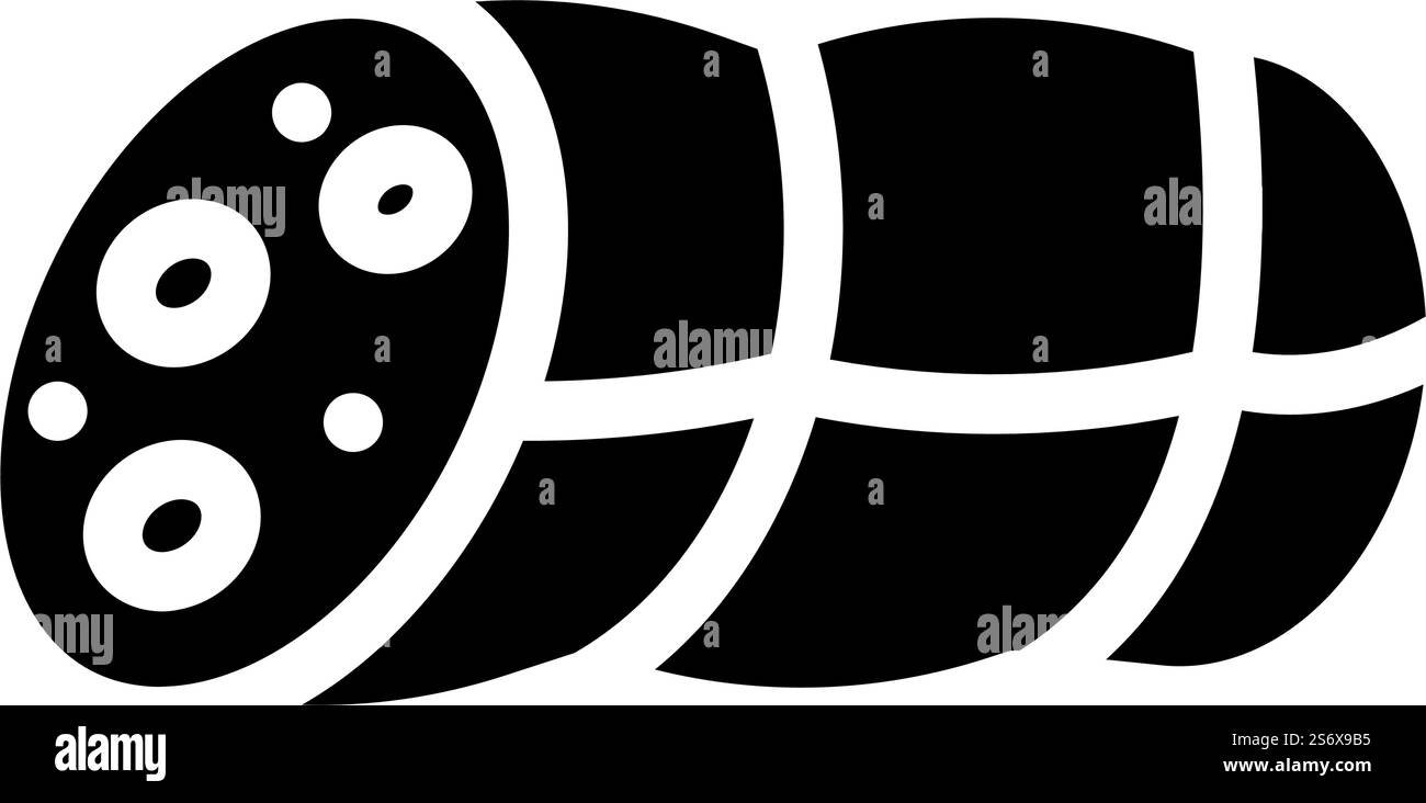 salsicce vettore icona glifo alimentare. etichetta del cibo delle salsicce. illustrazione nera del simbolo del contorno isolato. illustrazione vettoriale dell'icona del glifo alimentare delle salsicce Illustrazione Vettoriale