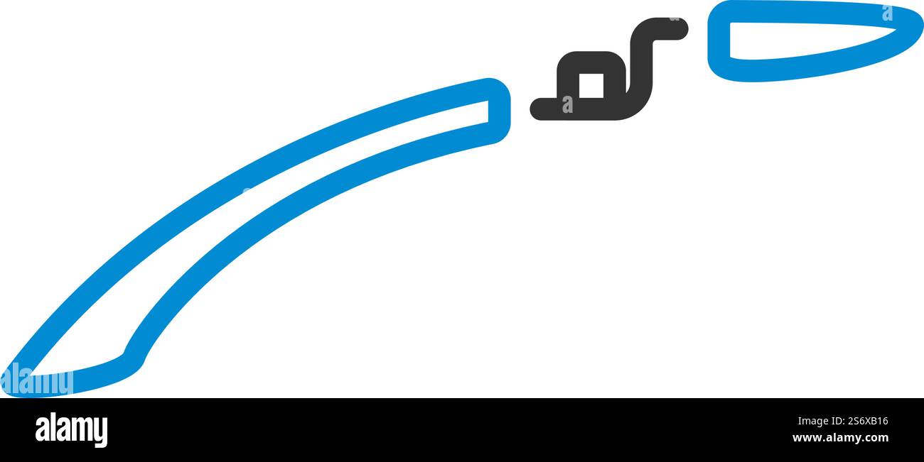 Icona Bike Fender. Contorno grassetto modificabile con disegno riempimento colore. Illustrazione vettoriale. Illustrazione Vettoriale