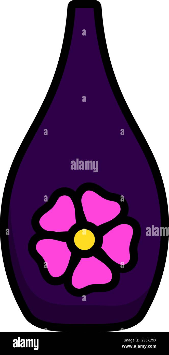 Icona olio essenziale. Contorno grassetto modificabile con disegno di riempimento a colori. Illustrazione vettoriale. Illustrazione Vettoriale
