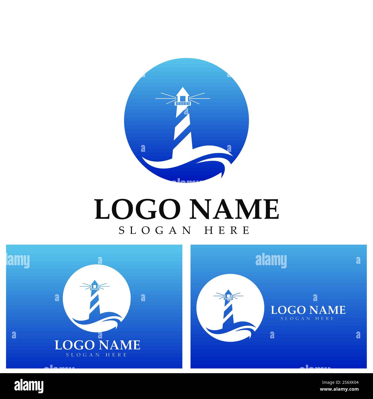 modello vettoriale dell'icona del logo del faro Illustrazione Vettoriale