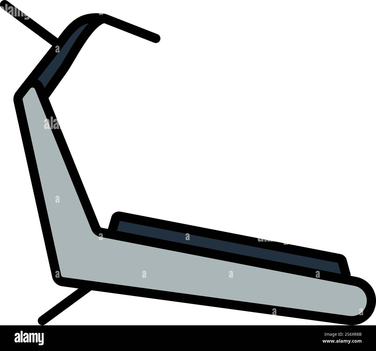 Icona del tapis roulant. Contorno grassetto modificabile con disegno riempimento colore. Illustrazione vettoriale. Illustrazione Vettoriale