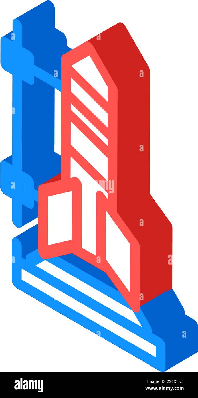 vettore icona isometrico di rocket science. segno della scienza dei razzi. illustrazione del simbolo isolato. illustrazione vettoriale dell'icona isometrica di rocket science Illustrazione Vettoriale