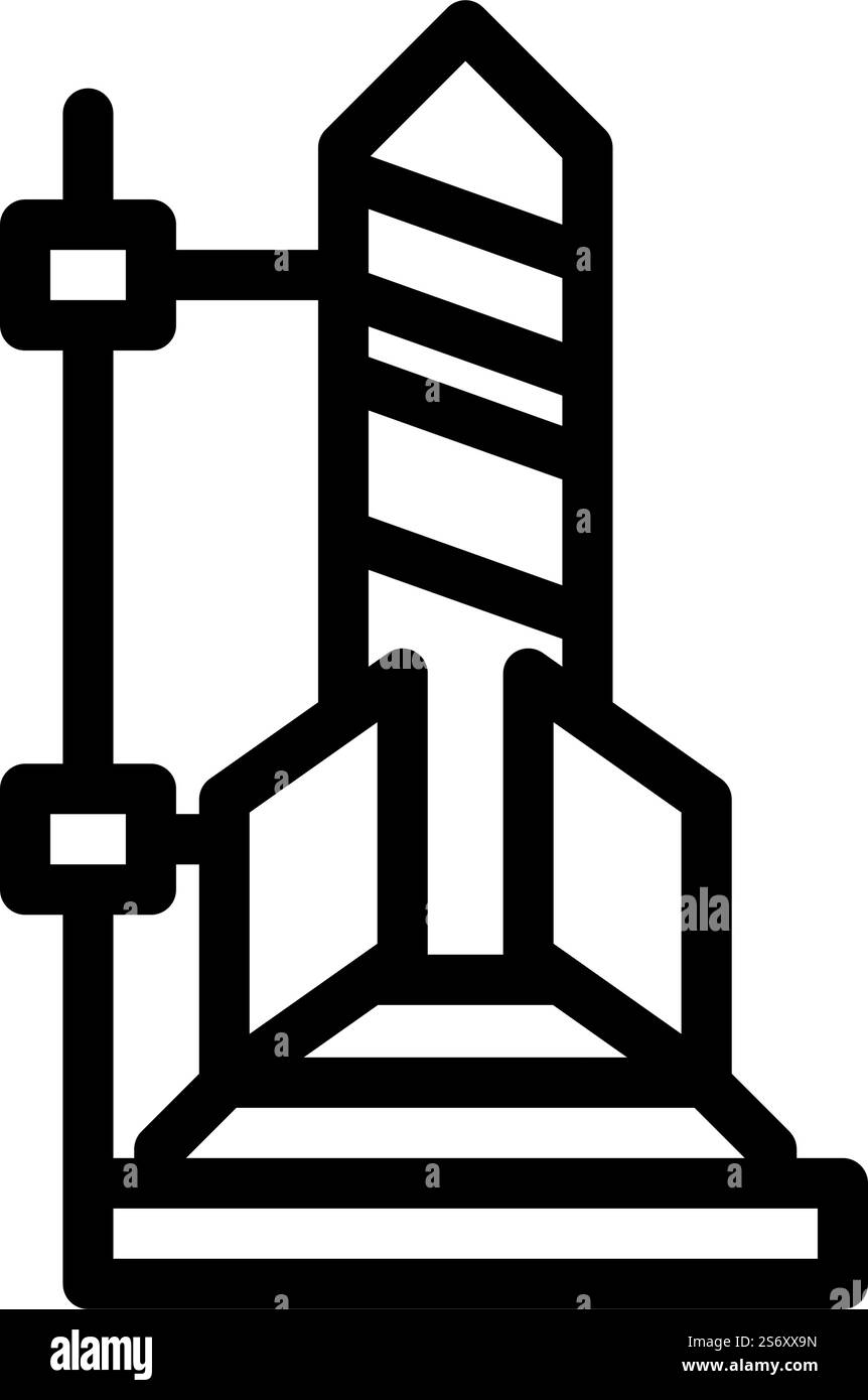 vettore icona della linea di scienza dei razzi. segno della scienza dei razzi. illustrazione nera del simbolo del contorno isolato. illustrazione vettoriale dell'icona della linea rocket science Illustrazione Vettoriale
