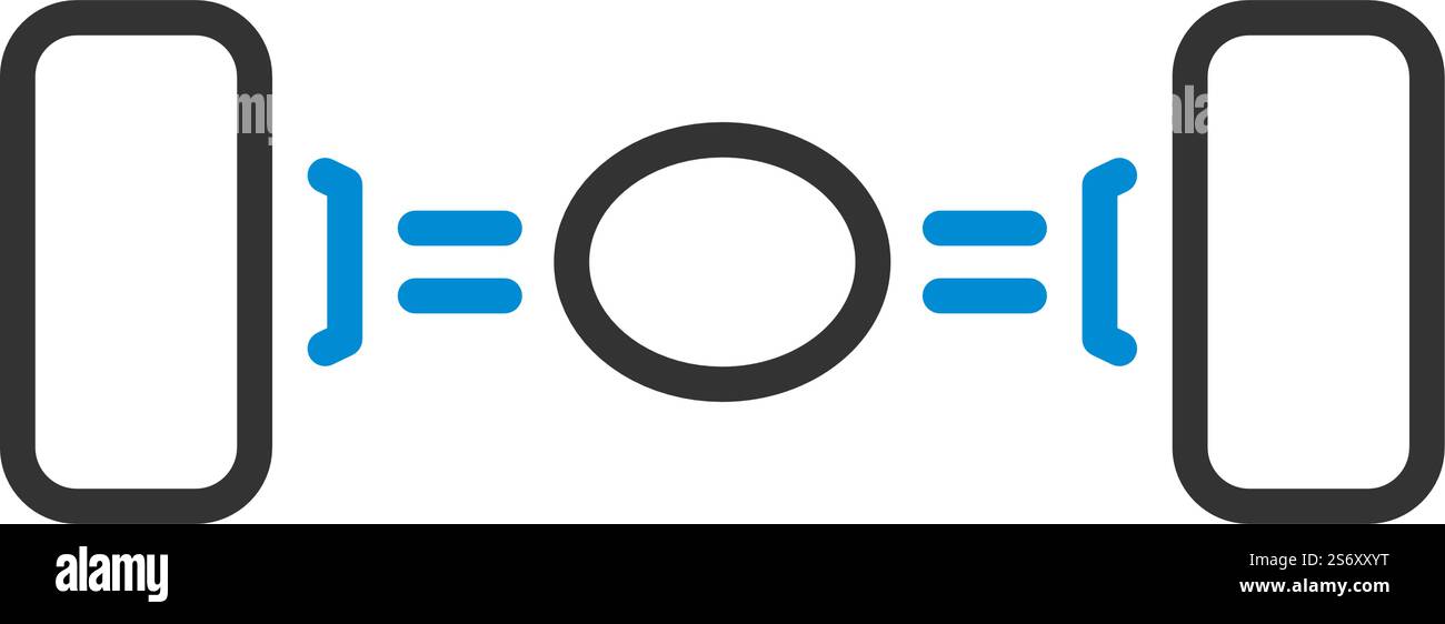 Icona dell'assale posteriore della vettura. Contorno grassetto modificabile con disegno di riempimento a colori. Illustrazione vettoriale. Illustrazione Vettoriale