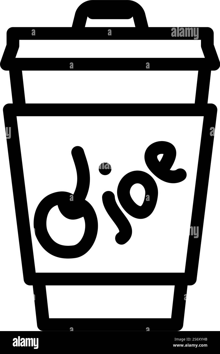 vettore icona della linea dello sciroppo di ciliegia di caffè. cartello sciroppo di ciliegia al caffè. illustrazione nera del simbolo del contorno isolato. illustrazione vettoriale dell'icona della linea dello sciroppo di ciliegia di caffè Illustrazione Vettoriale