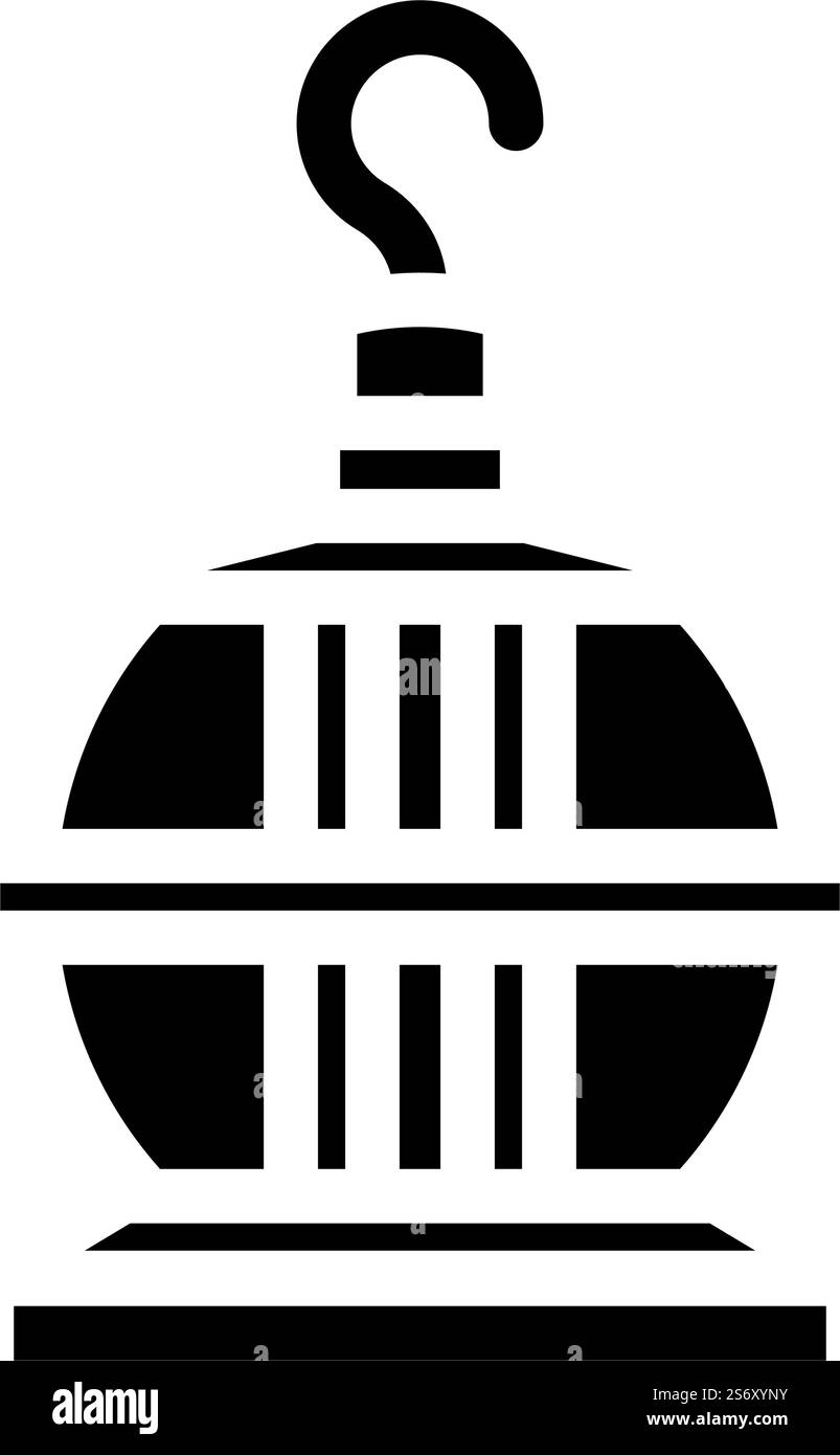 vettore dell'icona glifo della lampada a led esterna. segnale luce led esterna. illustrazione del simbolo isolato. illustrazione vettoriale dell'icona del glifo della lampada a led esterna Illustrazione Vettoriale