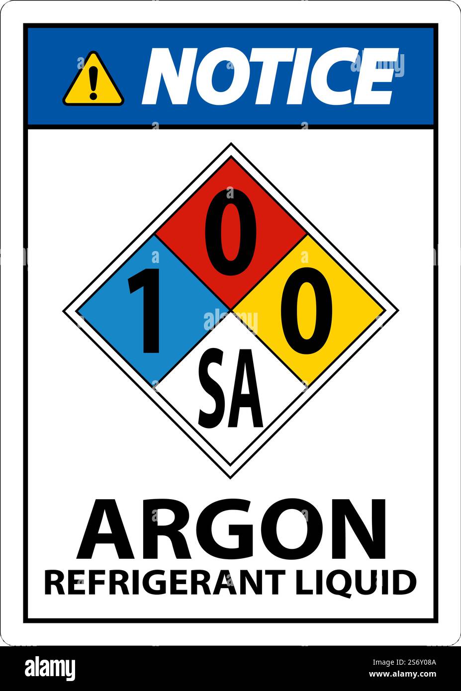 Avviso NFPA Argon refrigerante liquido 1-0-0-SA Sign Illustrazione Vettoriale