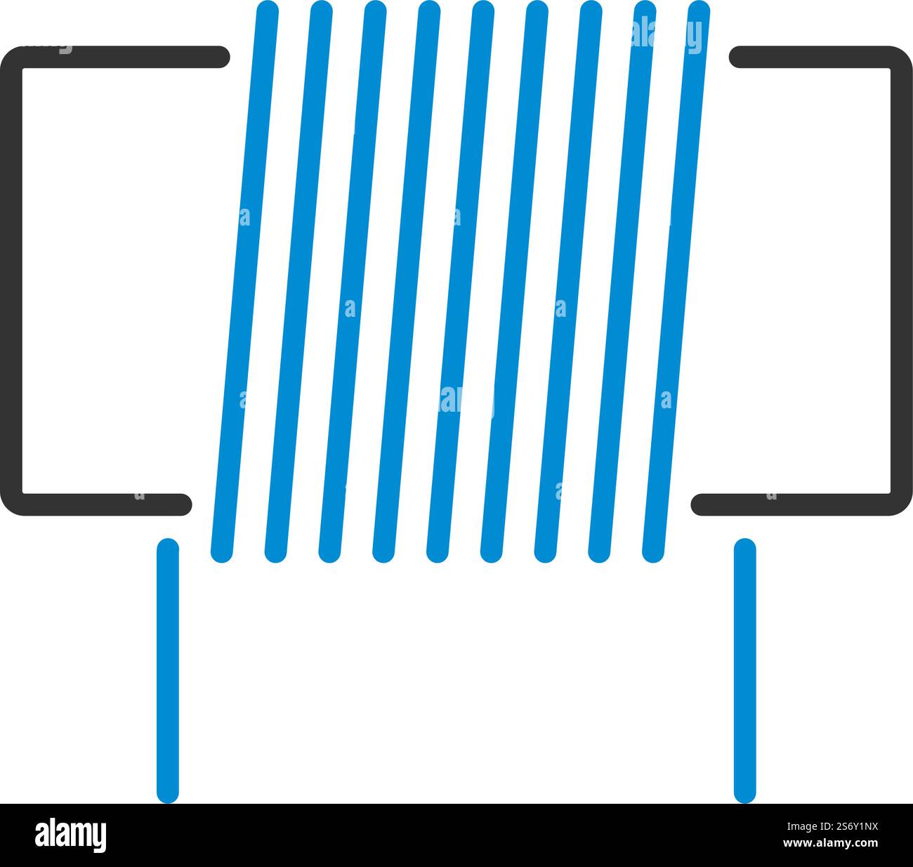 Icona bobina induttore. Contorno grassetto modificabile con disegno di riempimento a colori. Illustrazione vettoriale. Illustrazione Vettoriale