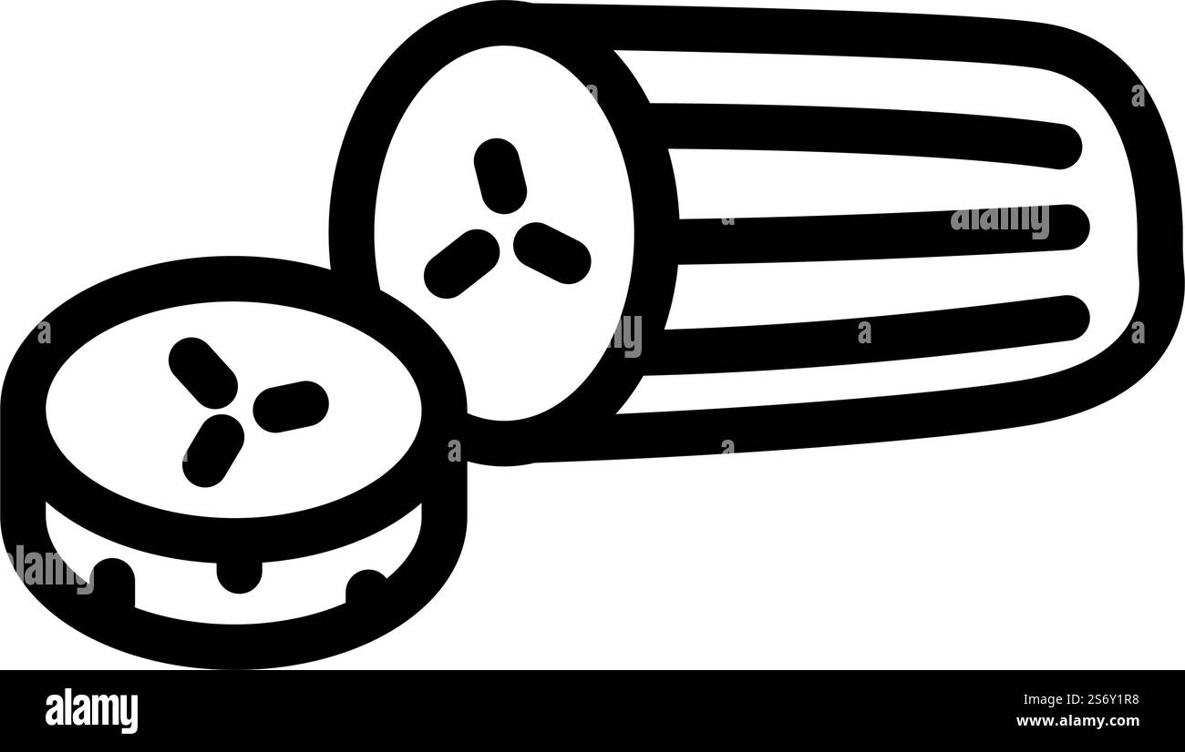 un'icona vettoriale intera della linea del cetriolo. un segno di cetriolo intero. illustrazione nera del simbolo del contorno isolato. illustrazione vettoriale dell'icona di una linea intera del cetriolo Illustrazione Vettoriale