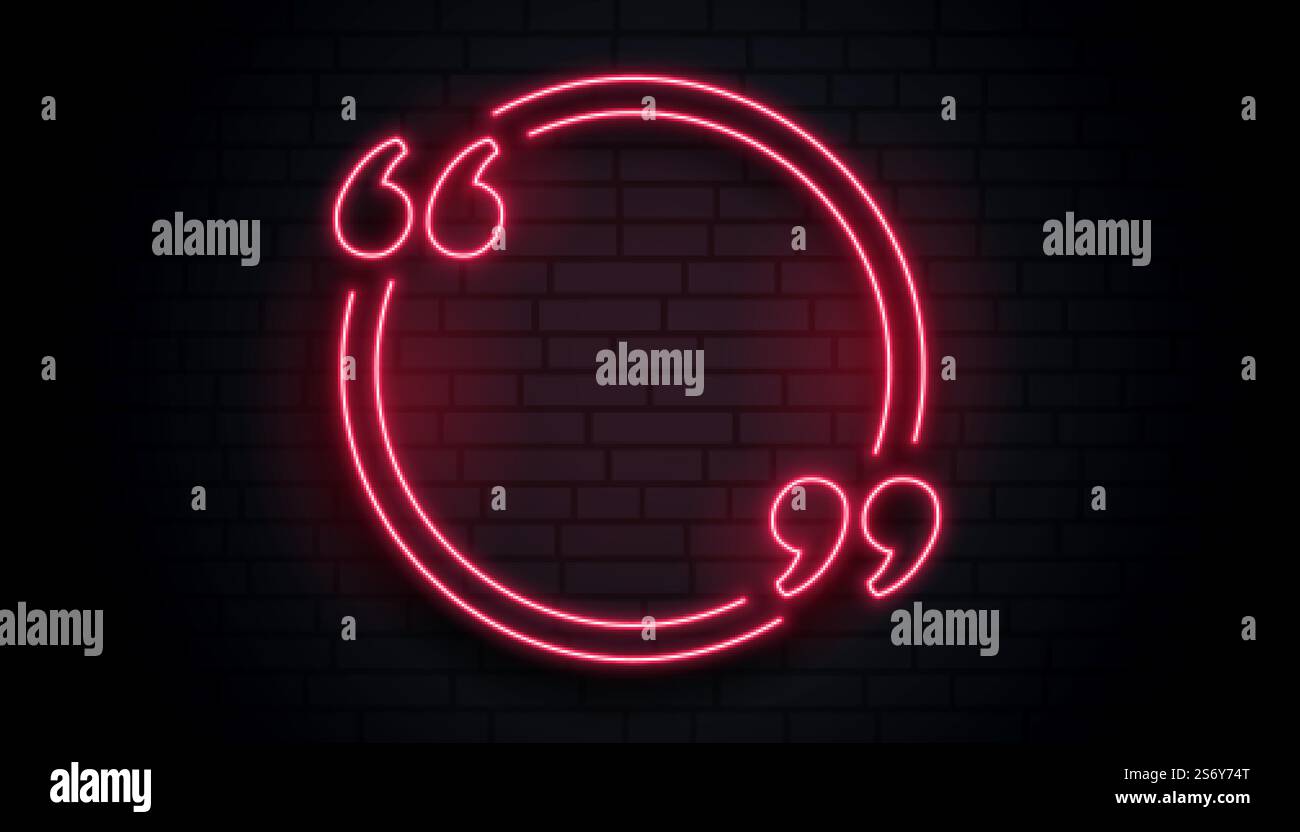 cornice rossa al neon con spazio di testo Illustrazione Vettoriale