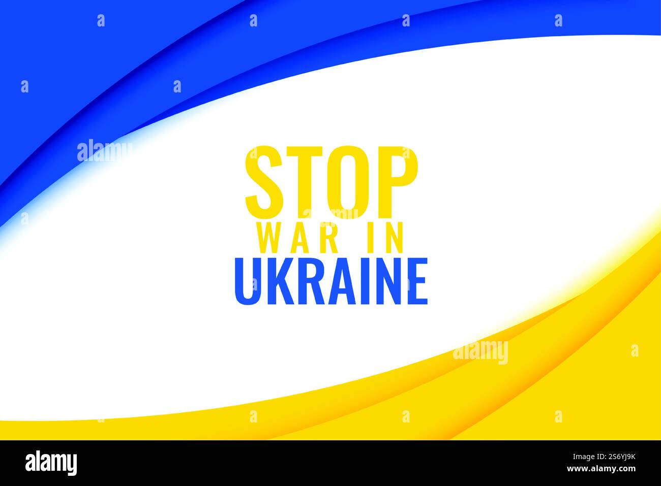 messaggio di arresto della guerra in ucraina con bandiera di paese Illustrazione Vettoriale