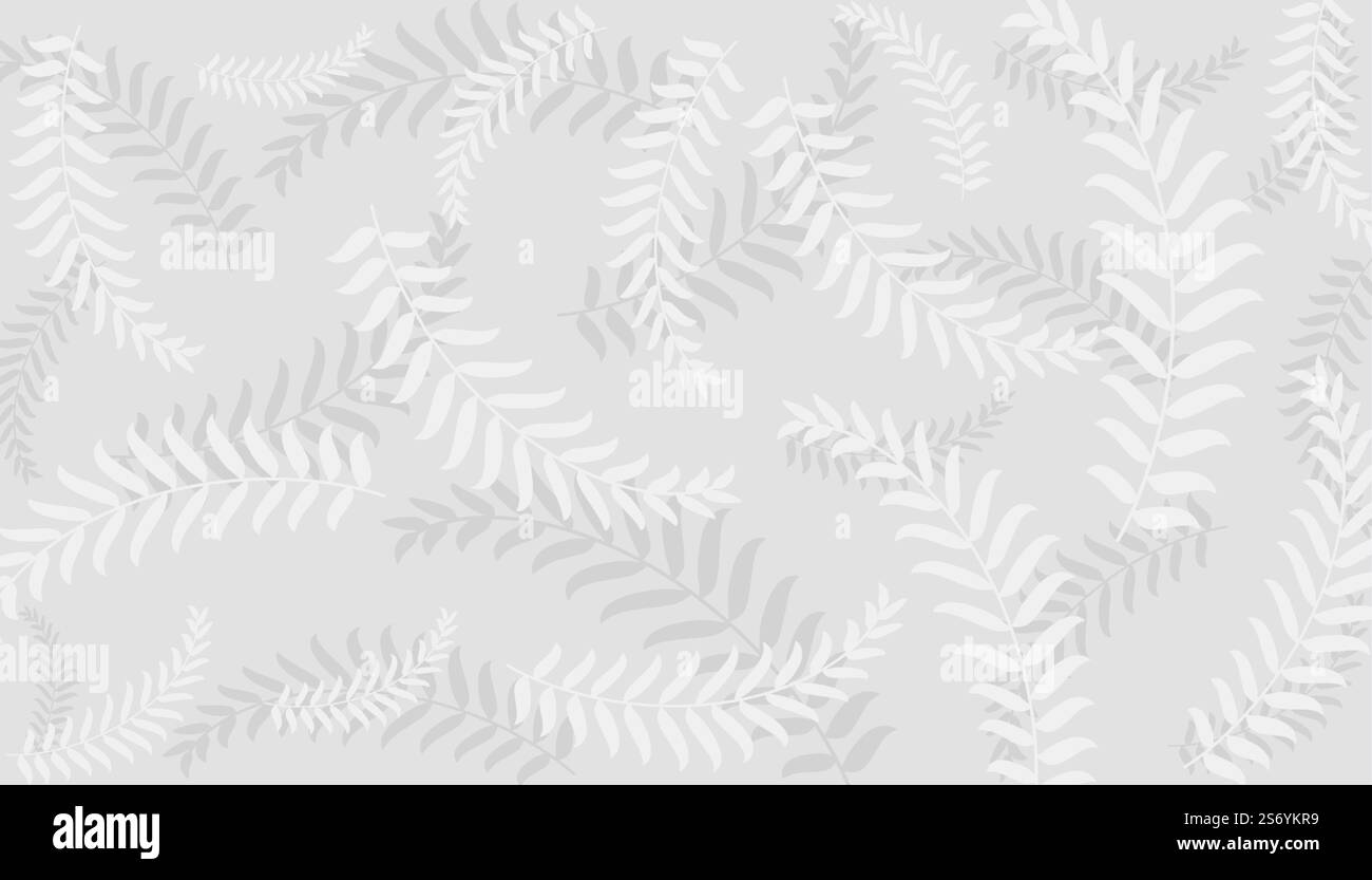 Sfondo naturale con foglie bianche Illustrazione Vettoriale