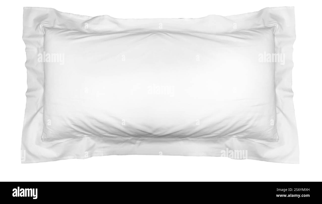 Cuscino bianco classico isolato su bianco, adatto per biancheria da letto e temi di design interno con percorso ritagliato Foto Stock Cuscino bianco classico isolato su bianco, adatto per biancheria da letto e temi di design interno con percorso ritagliato Foto Stock