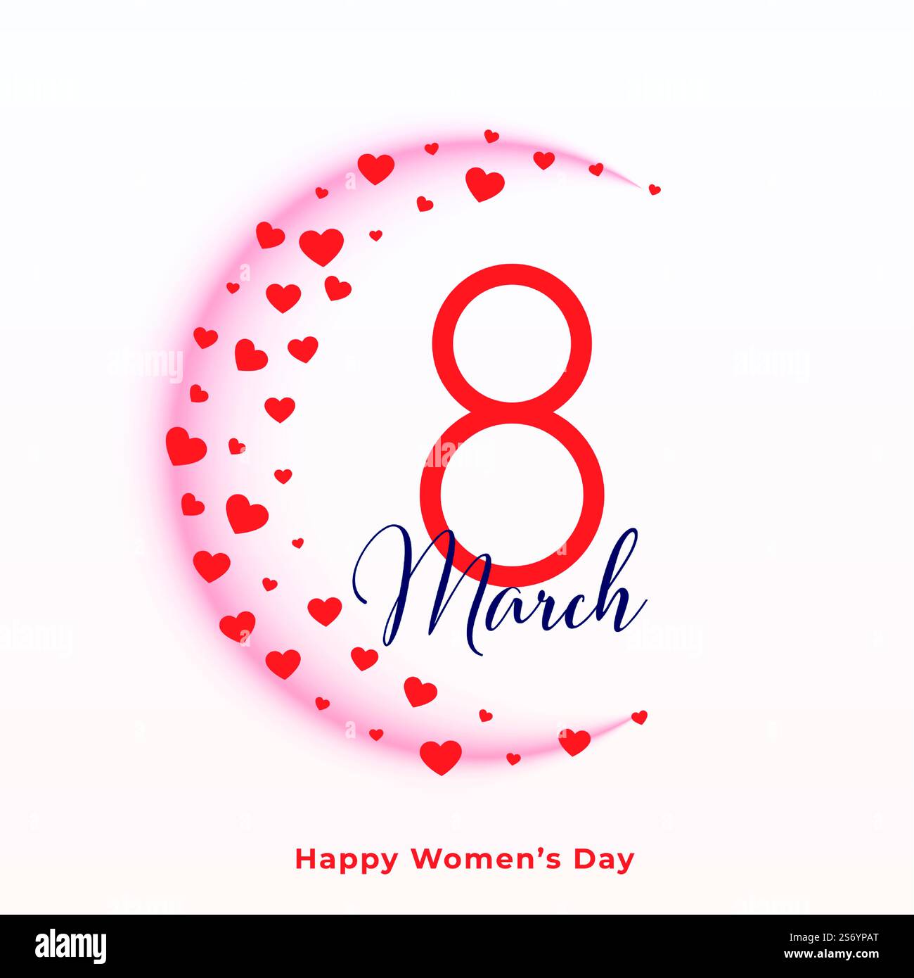 8th marzo il giorno delle donne cuore saluto Illustrazione Vettoriale