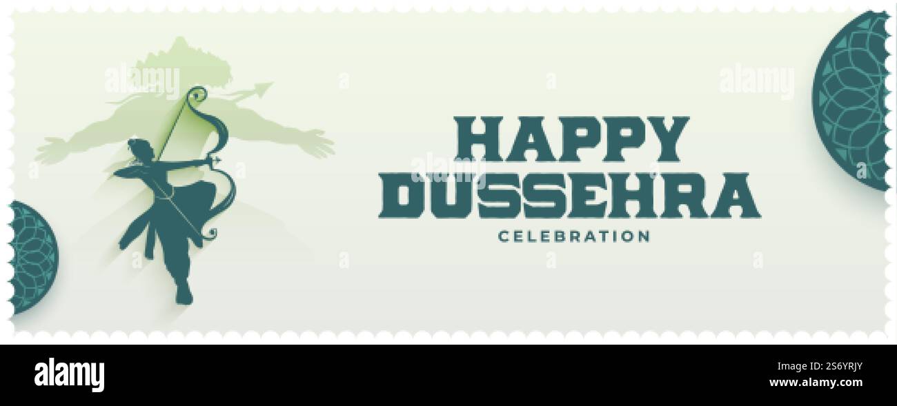 stile piatto happy dussehra banner design Illustrazione Vettoriale
