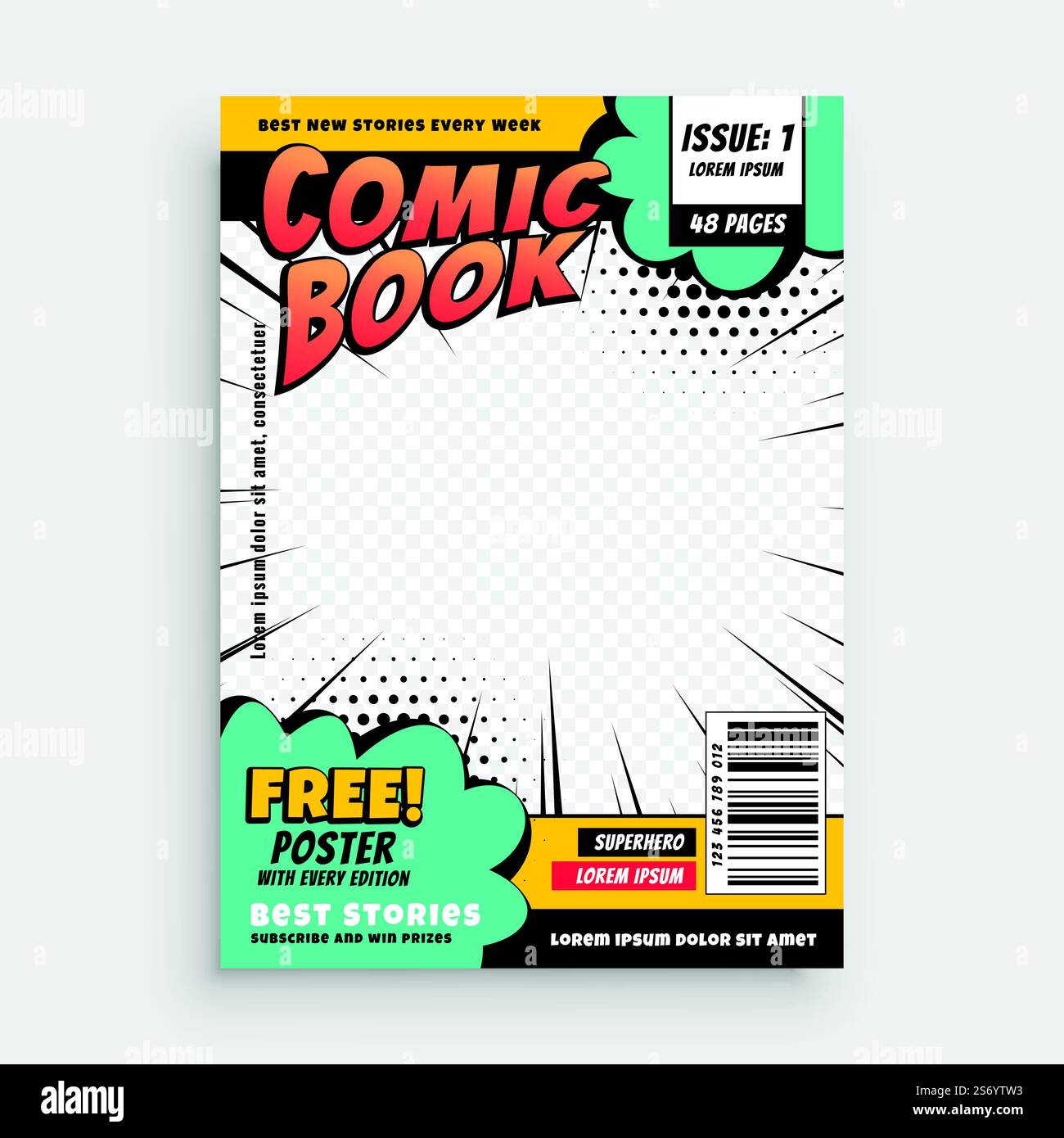 concetto di disegno di copertina di pagina di fumetti Illustrazione Vettoriale