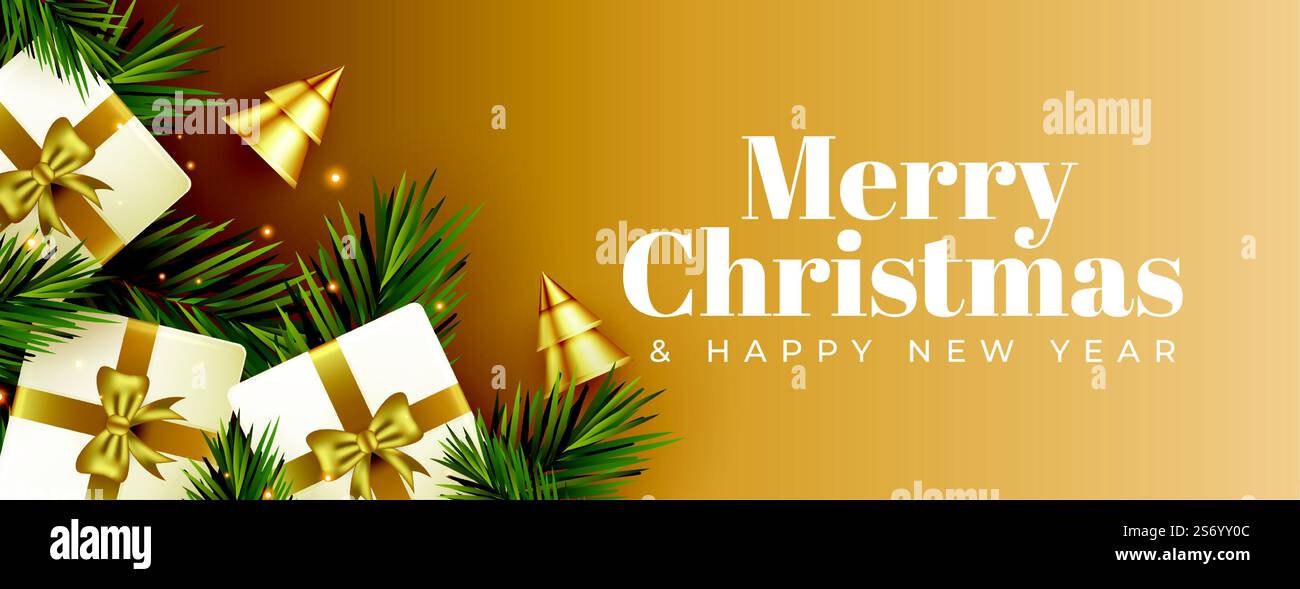 allegra illustrazione di natale con il disegno realistico degli elementi Illustrazione Vettoriale