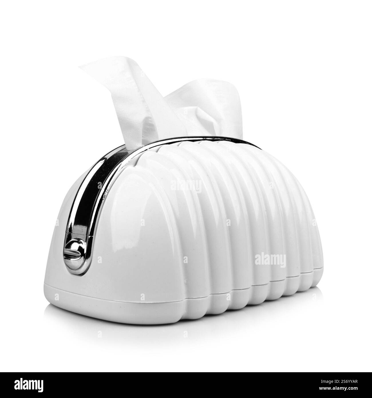 Supporto per tessuti isolato su sfondo bianco. Foto Stock