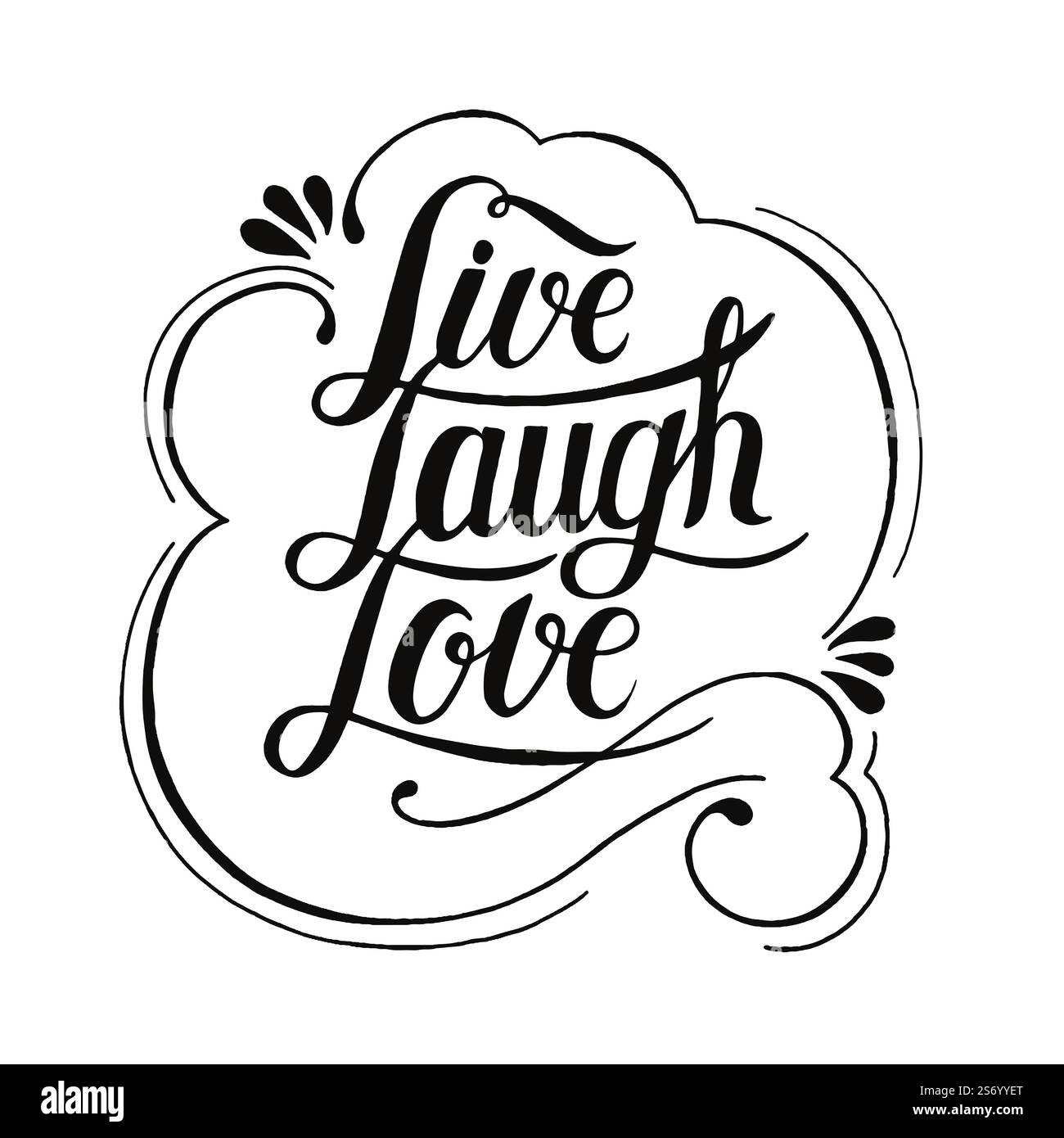 Live Laugh amore tipografia design Illustrazione Vettoriale