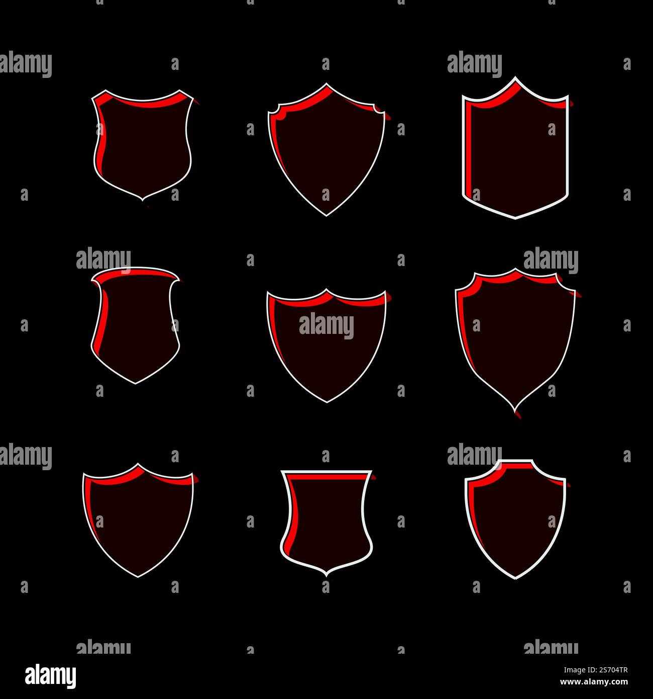 Set di badge rosso design etichetta Illustrazione Vettoriale