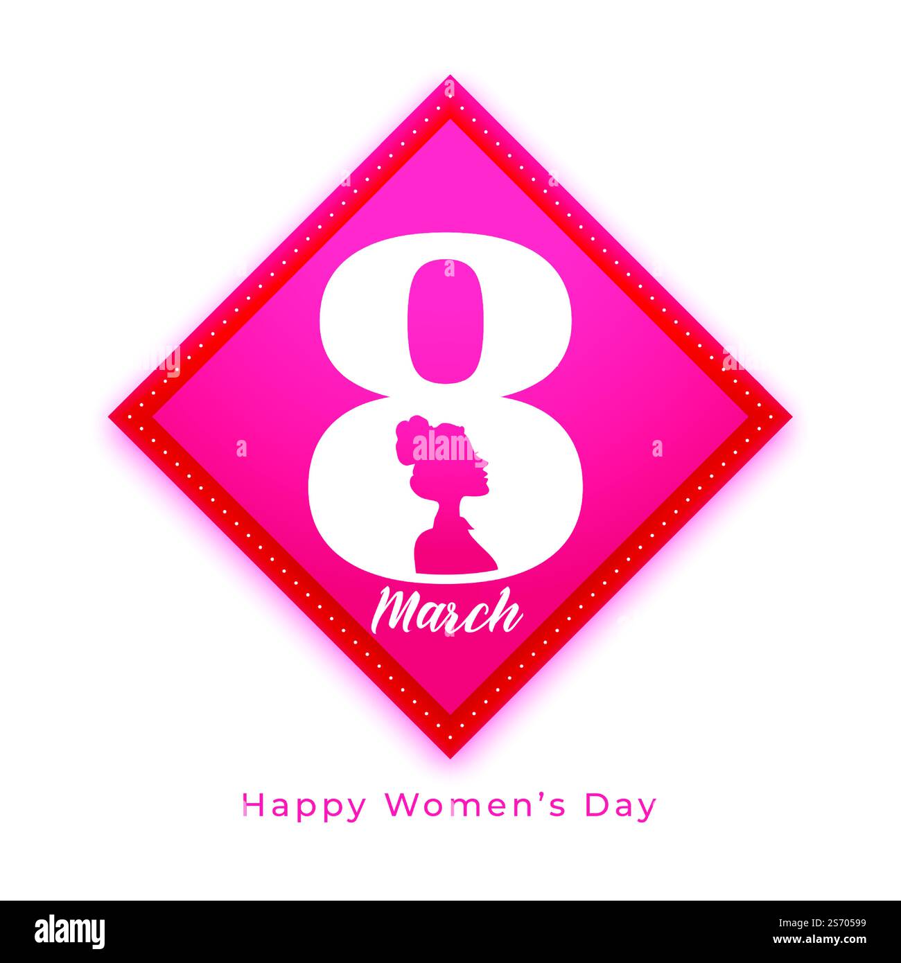 8th marzo happy womens giorno desidera carta disegno Illustrazione Vettoriale