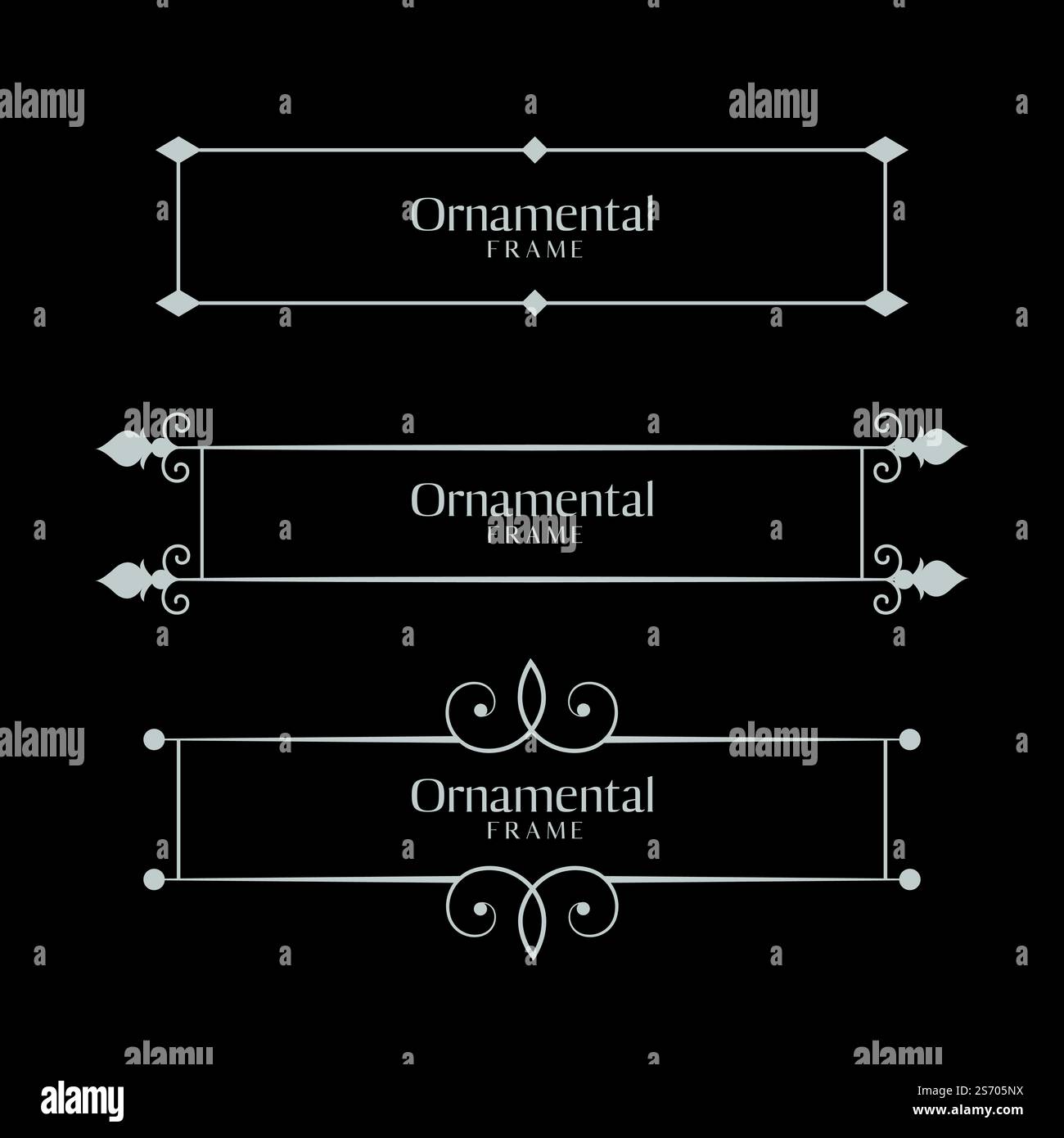 Ornamentale decorativo frontiere telaio impostato Illustrazione Vettoriale