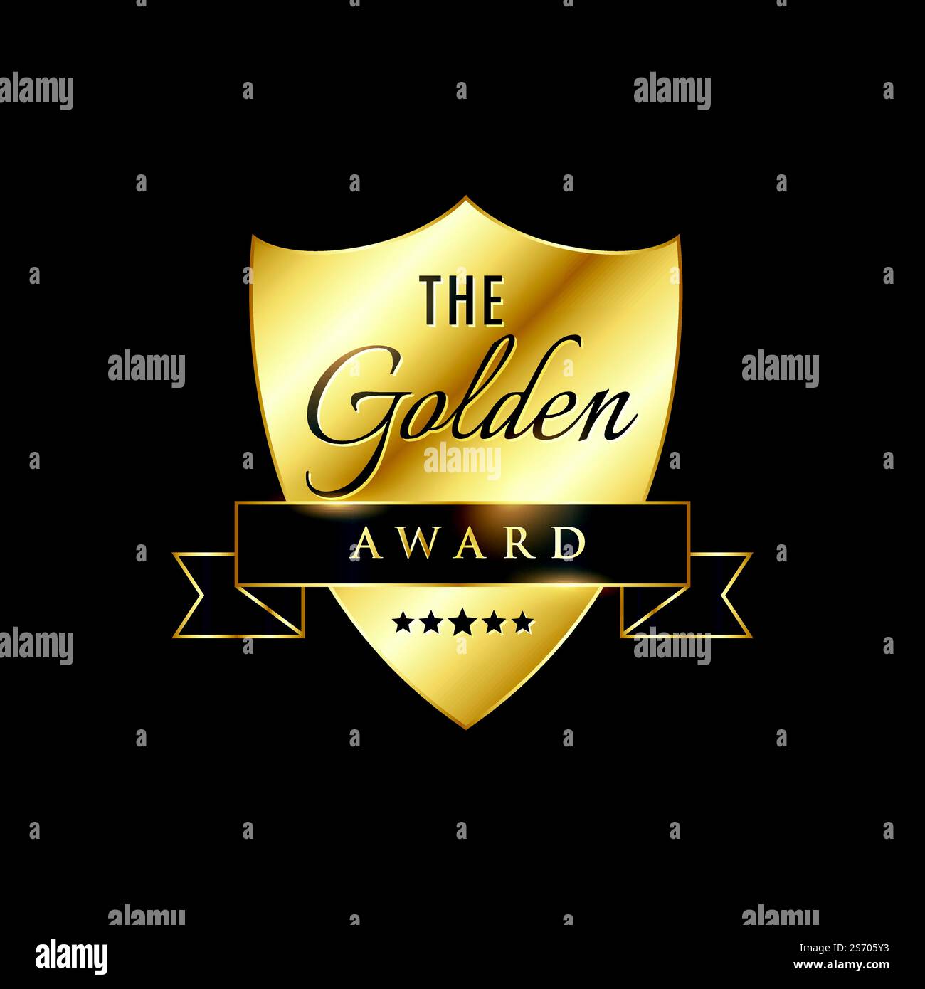 Il golden award badge vettore di design Illustrazione Vettoriale