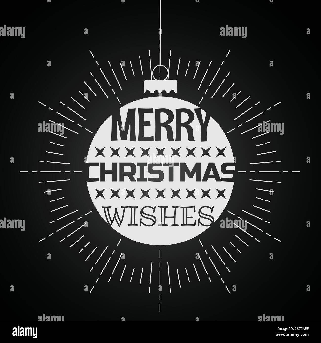 Buon Natale auguri in palle di Natale Illustrazione Vettoriale