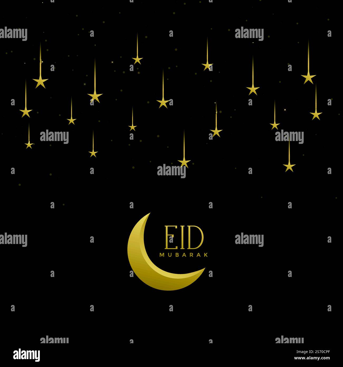 Eid mubarak auguri di Natale con stelle cadenti Illustrazione Vettoriale