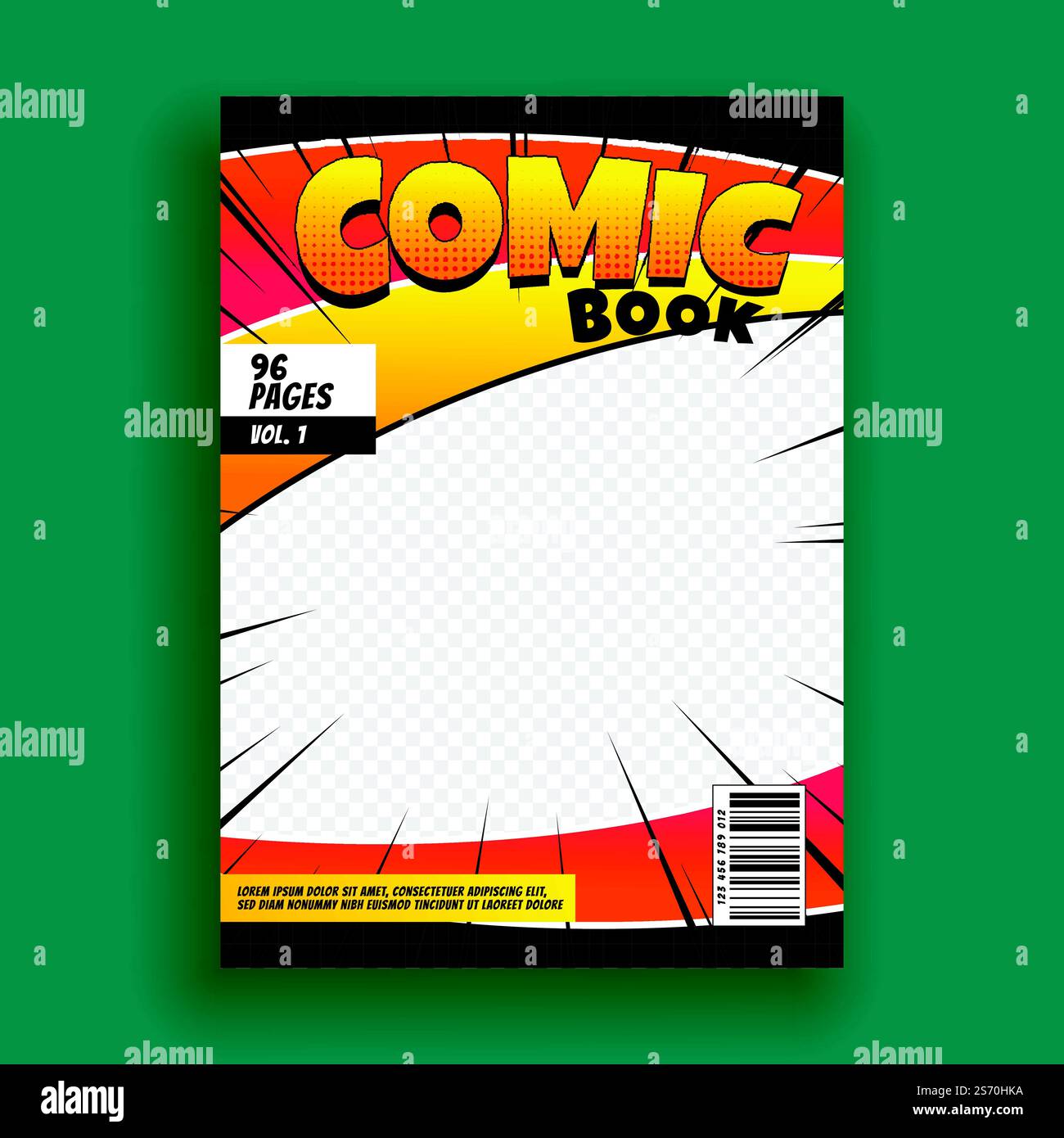 Fumetto magazine copertina del modello di progettazione Illustrazione Vettoriale