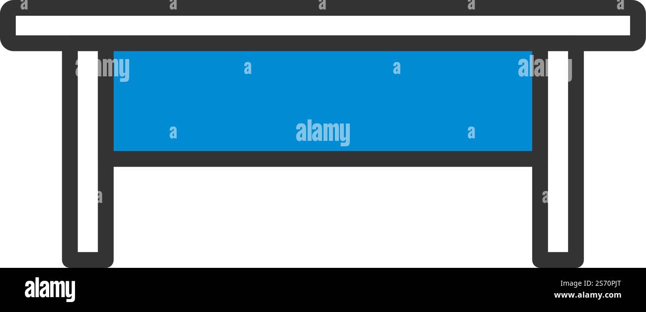 Icona Tavolino. Contorno grassetto modificabile con disegno riempimento colore. Illustrazione vettoriale. Illustrazione Vettoriale