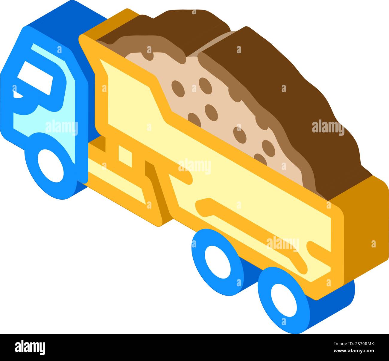 vettore icona isometrica del carrello delle patate. cartello del camion delle patate. illustrazione del simbolo isolato. illustrazione vettoriale dell'icona isometrica del carrello della patata Illustrazione Vettoriale