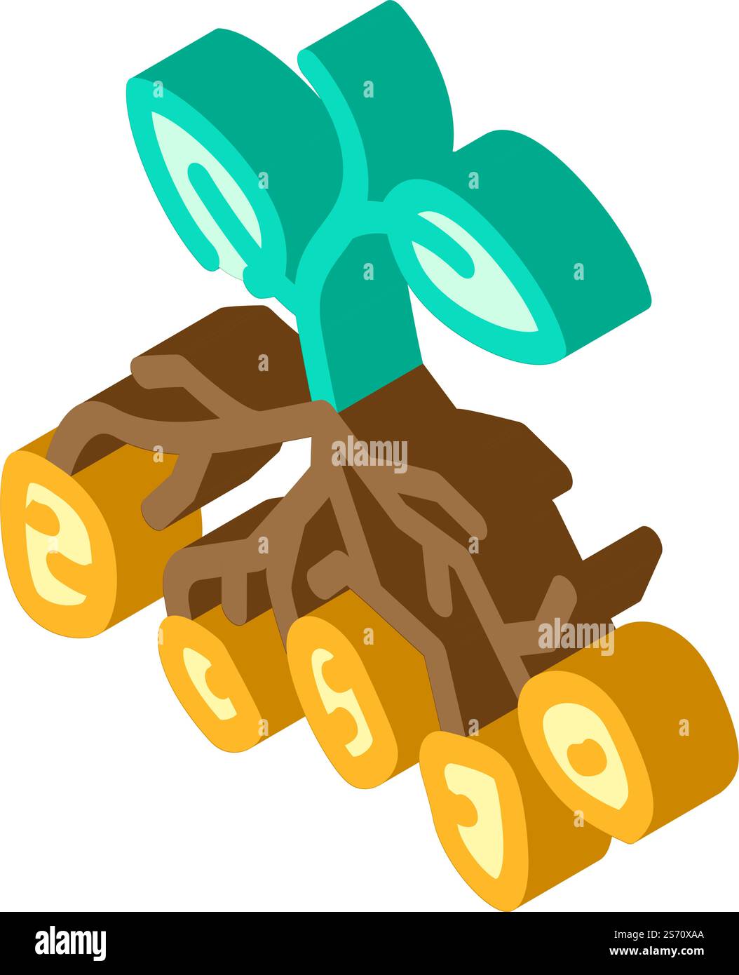 icona vettoriale isometrica della pianta della patata. cartello della pianta del cespuglio di patate. illustrazione del simbolo isolato. illustrazione vettoriale dell'icona isometrica della pianta della patata Illustrazione Vettoriale