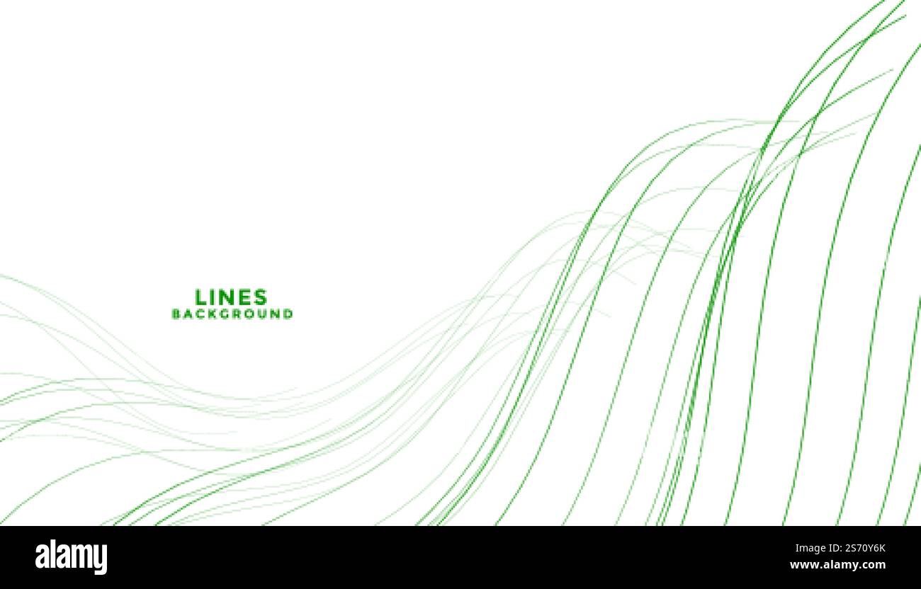 elegante via astratta verde linee fluenti sfondo Illustrazione Vettoriale