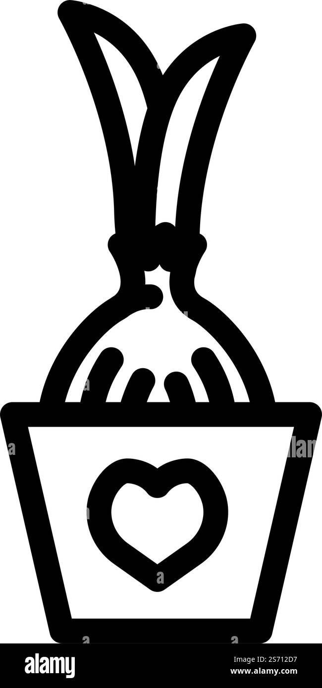 vettore icona a forma di cipolla in crescita. il piatto di cipolla sta crescendo. illustrazione nera del simbolo del contorno isolato. illustrazione vettoriale dell'icona a forma di cipolla in crescita Illustrazione Vettoriale