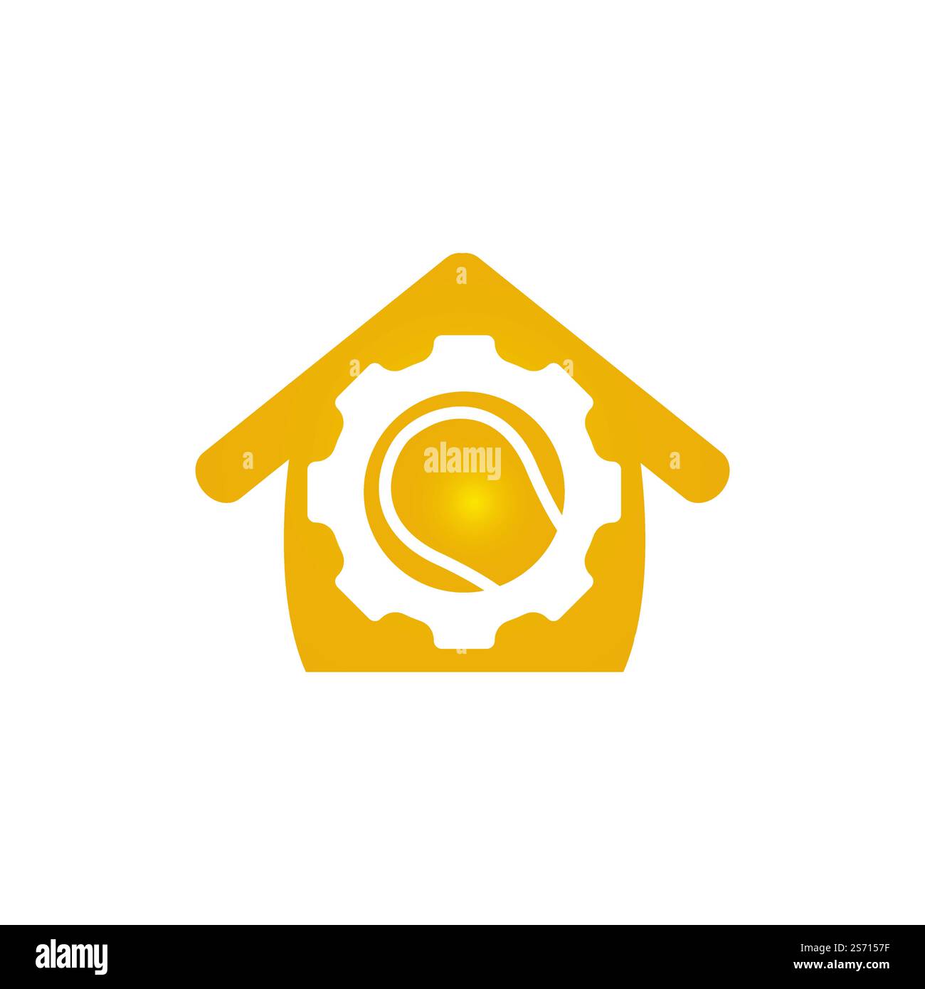Modello con logo vettoriale per il tennis Gear. Esclusivo modello di design per il tennis e il logotipo industriale. Illustrazione Vettoriale