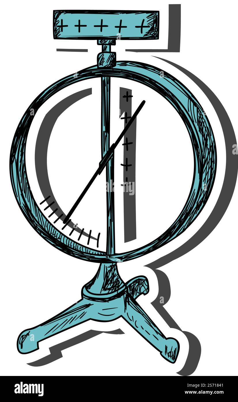 Adesivo per attrezzature fisiche con ombra sul tema dell'istruzione. Ritorno a scuola. Illustrazione vettoriale. Illustrazione Vettoriale