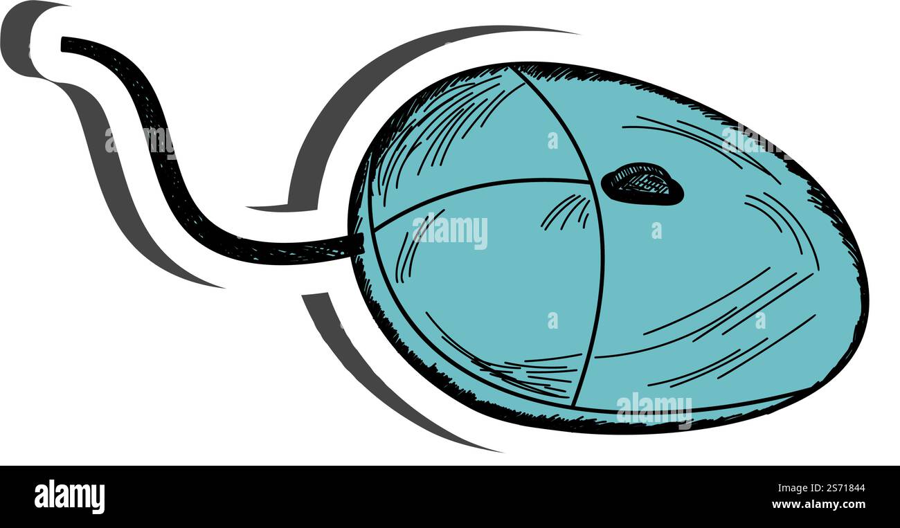 Adesivo per mouse con ombra sul tema dell'istruzione. Ritorno a scuola. Illustrazione vettoriale. Illustrazione Vettoriale