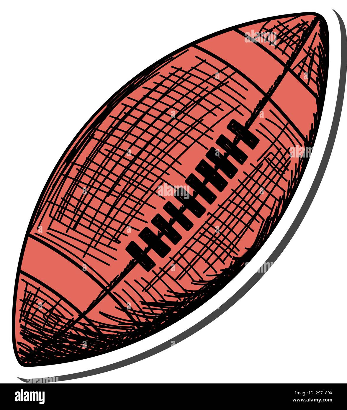 Adesivo di calcio americano con ombra sul tema dell'istruzione. Ritorno a scuola. Illustrazione vettoriale. Illustrazione Vettoriale