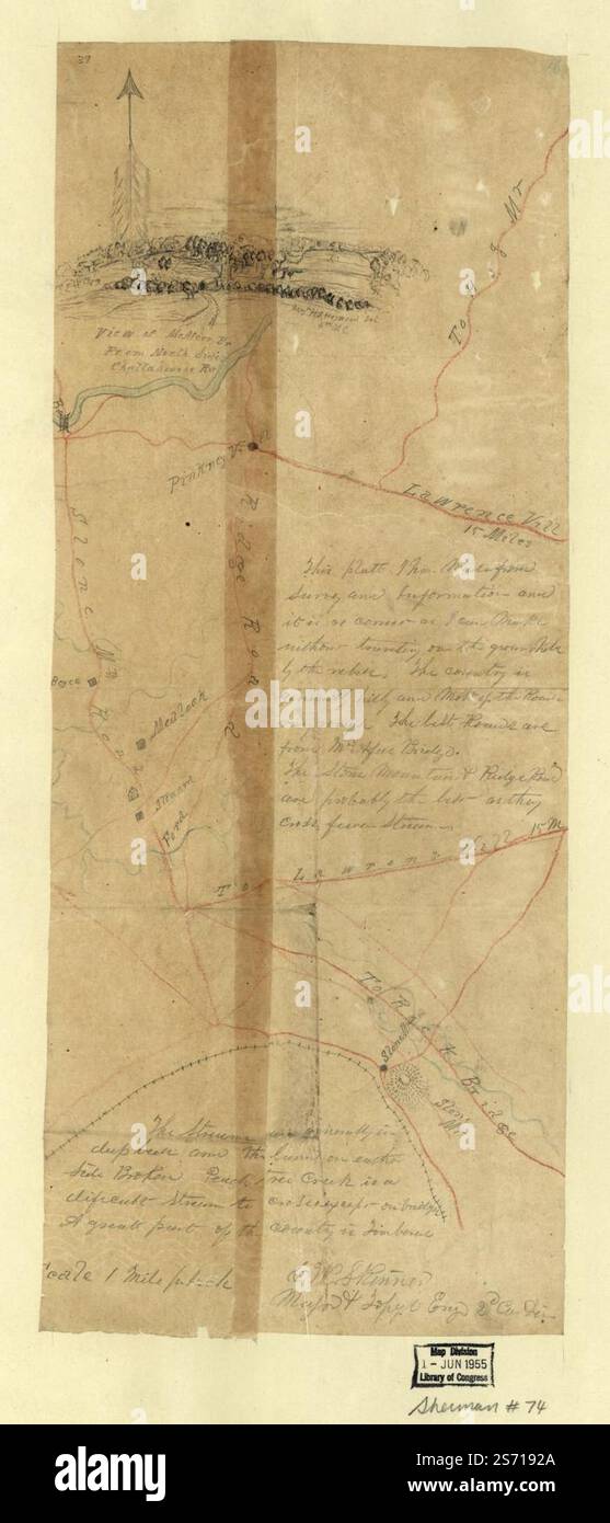 [Mappa di parte delle contee di DeKalb e Gwinnett, 1864] 1864 di Skinner C. W. (Charles W.) Foto Stock