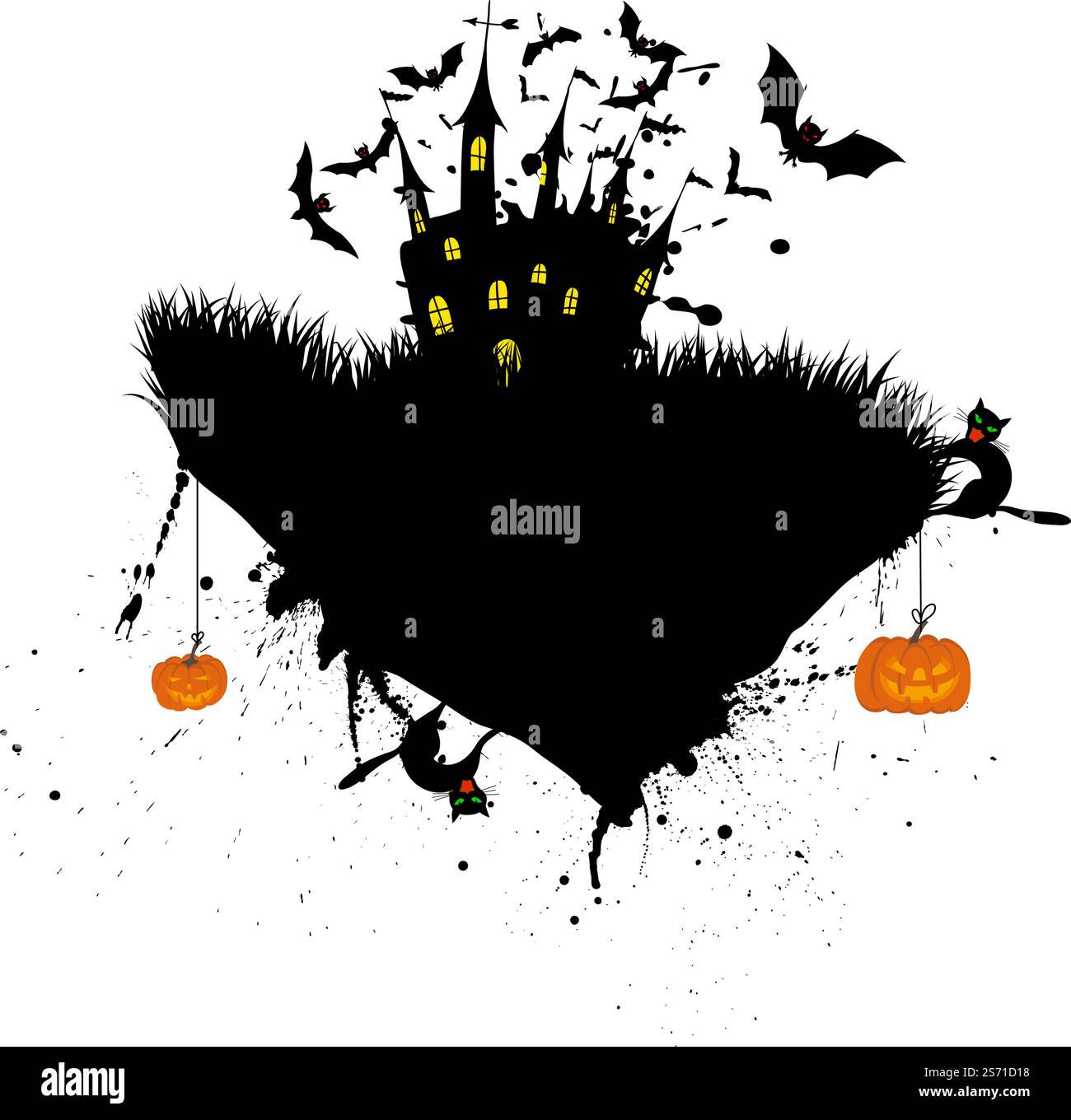 Happy halloween tema bigliettino. Illustrazione Vettoriale. Illustrazione Vettoriale