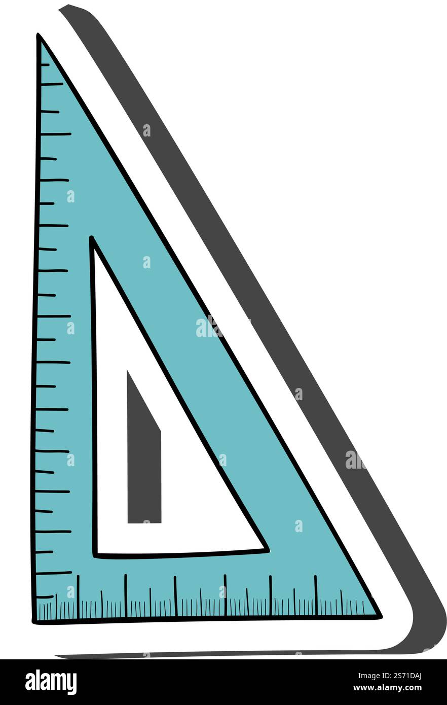 Adesivo righello con ombra sul tema dell'istruzione. Ritorno a scuola. Illustrazione vettoriale. Illustrazione Vettoriale