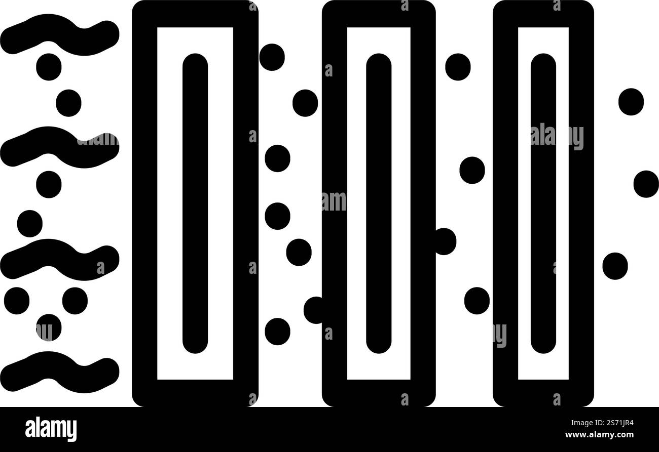 vettore icona linea aria di purificazione. segno aria di purificazione. illustrazione nera del simbolo del contorno isolato. illustrazione vettoriale dell'icona della linea dell'aria di purificazione Illustrazione Vettoriale