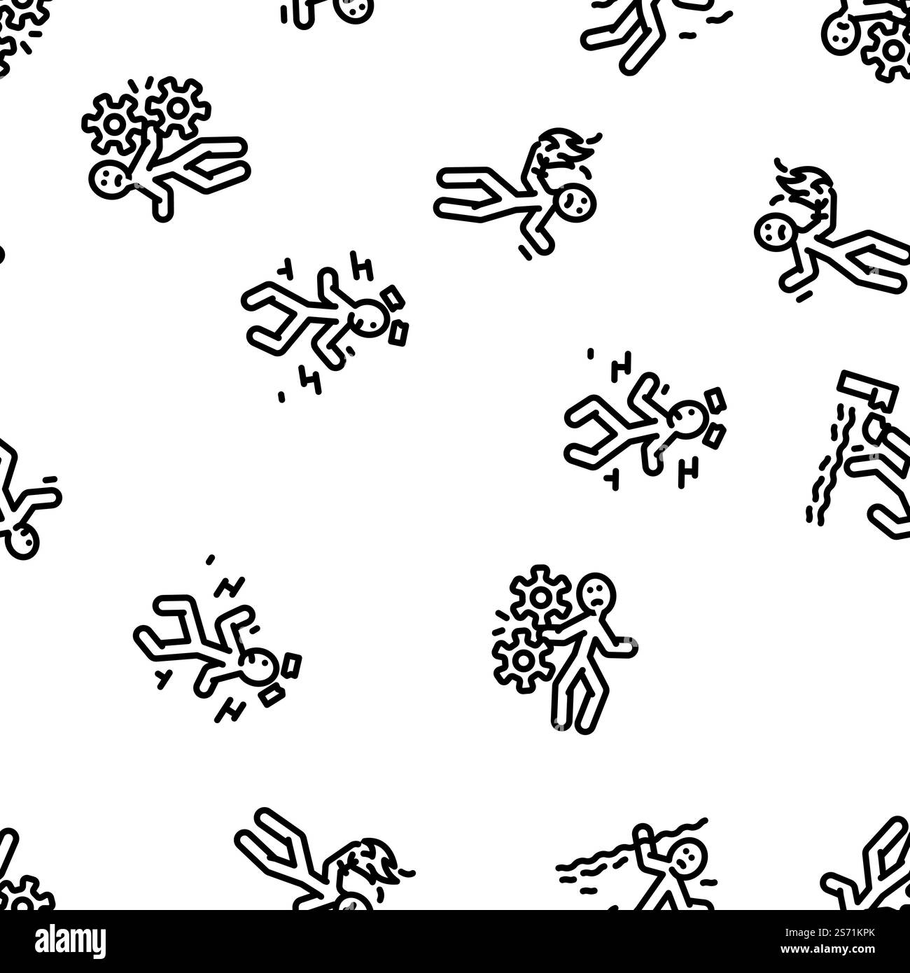 infortunio uomo persona vettore senza cuciture schema sottile illustrazione. infortunio uomo persona vettore senza cuciture Illustrazione Vettoriale