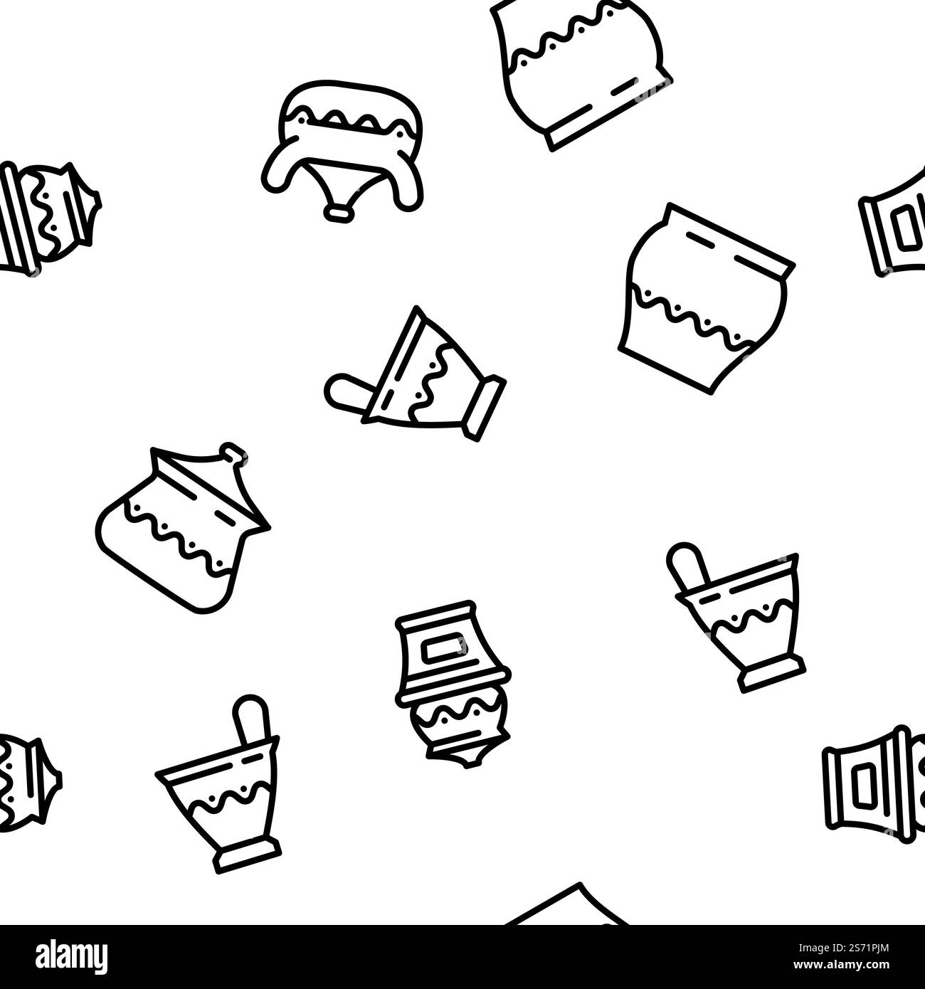 vaso di argilla ceramica vaso vaso vettoriale senza cuciture illustrazione a linee sottili. vaso di argilla ceramica vaso vaso vaso di ceramica motivo vettoriale senza cuciture Illustrazione Vettoriale