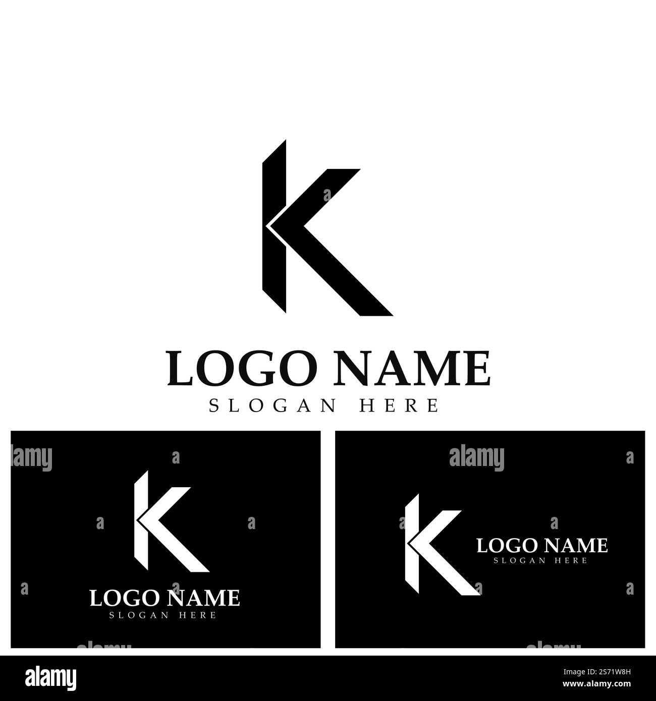 modello di design con icona del logo lettera k Illustrazione Vettoriale